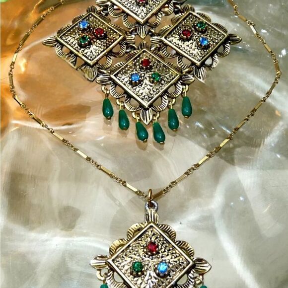 SARAH COVENTRY TEMPLE OF LIGHTS SIGNED DANGLE BROOCH LOT - Picture 7 of 13